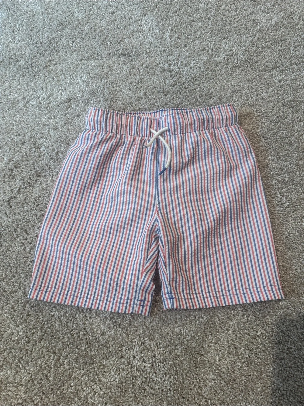 Old Navy Red and Blue Striped Drawstring Shorts